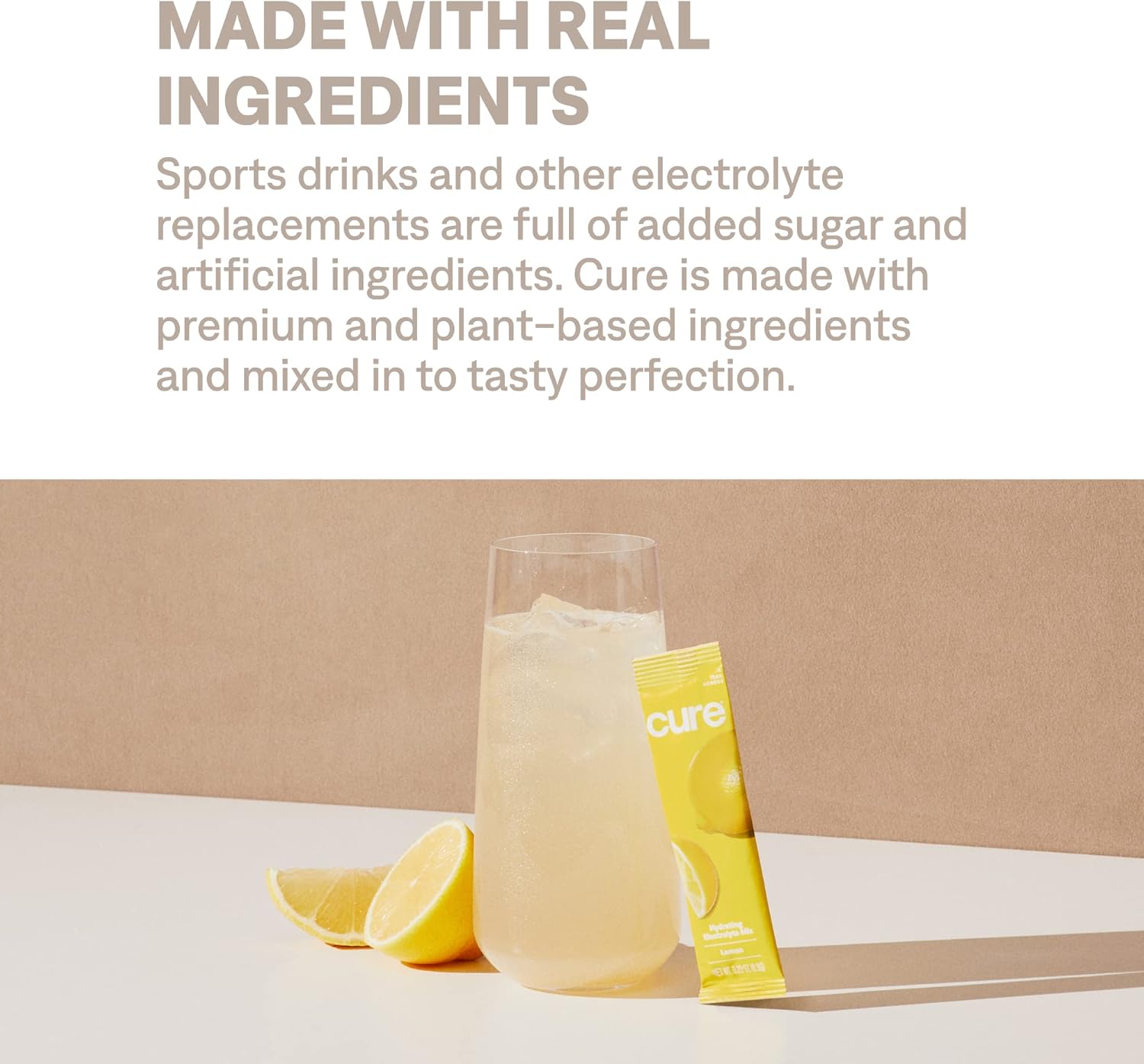 Plant-Based Electrolyte Drink Mix | Coconut Water Dehydration Relief | Vegan Powder - Lemonade | Non-GMO | FSA & HSA Eligible | No Added Sugar | 8 Packets