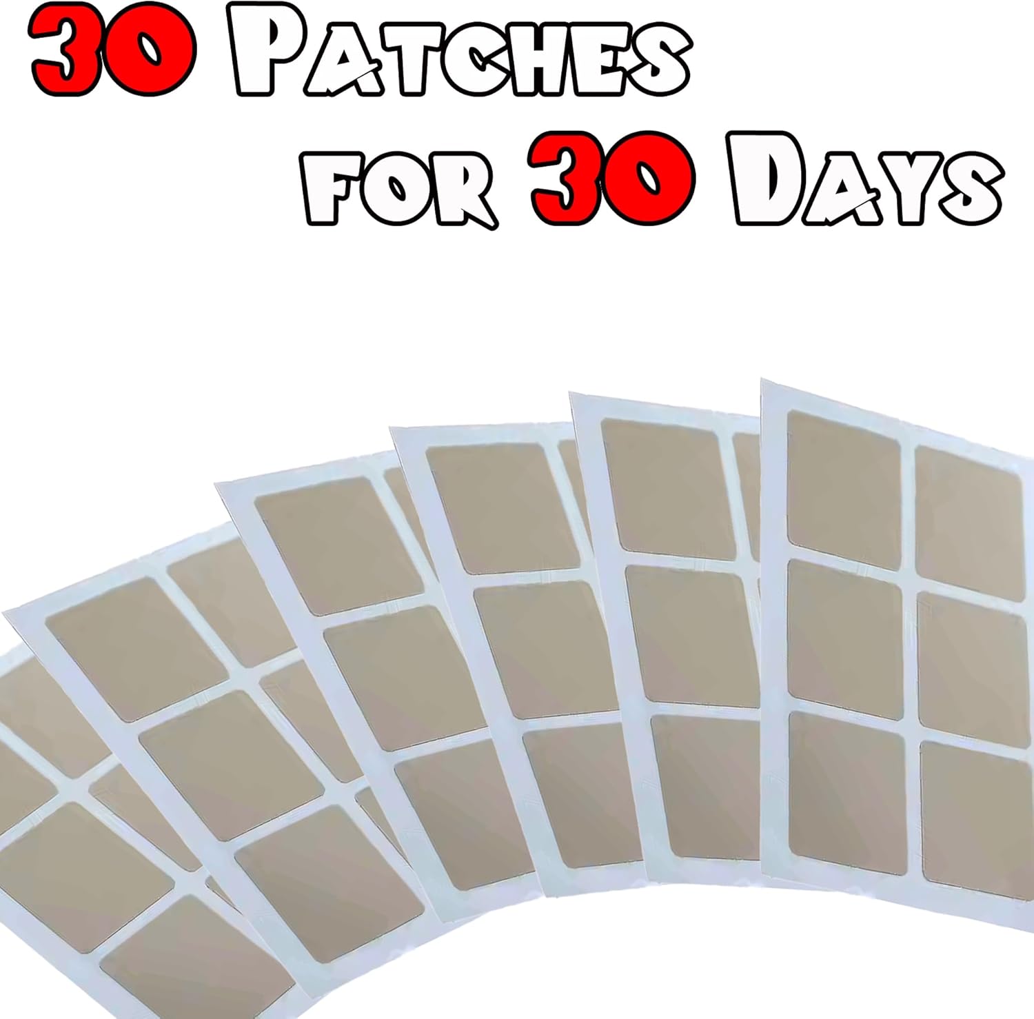 Plant-Based Energy Patches - 30 Pack | Boost Focus & Mood | Vitamin B Complex | Water-Resistant | Daily Wellness for Men & Women