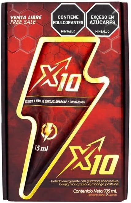 Plant-Based Energy Support Supplement with Chontaduro, Guarana, and Borojó Blend - 15ml Sachets (7-Pack)