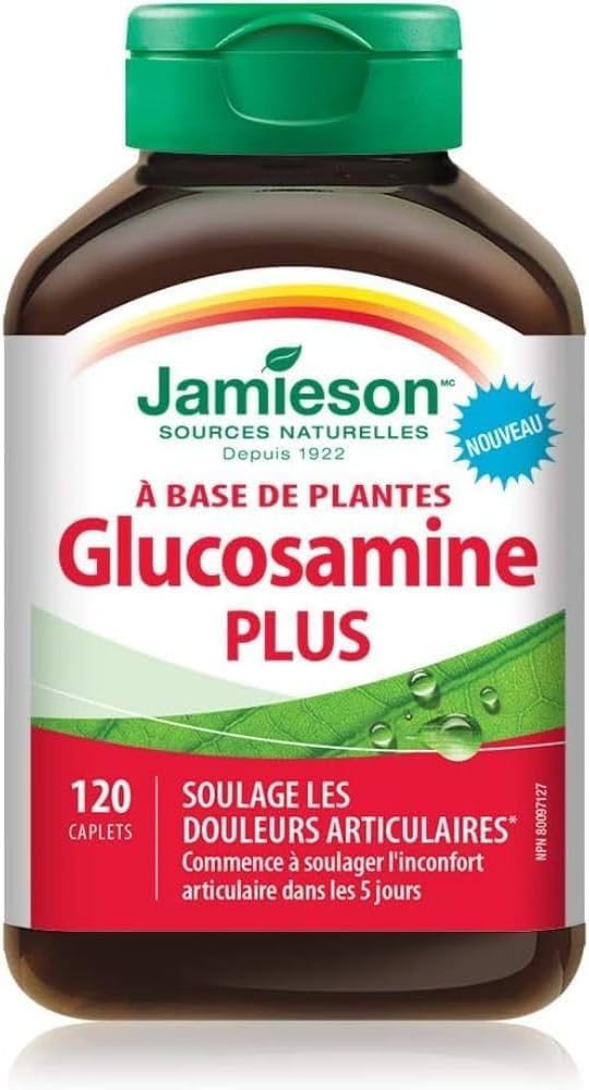 Plant-Based Glucosamine Plus by Jamieson - 120 Caplets, Vegan-friendly Formula