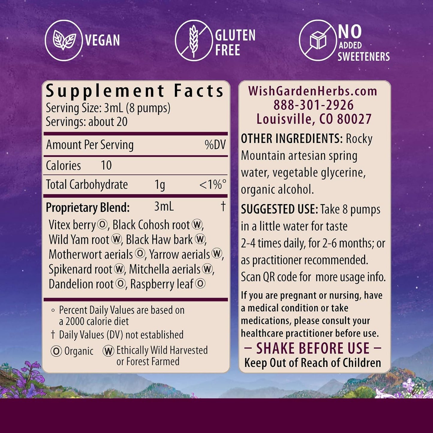 Plant-Based Hormone Support Supplement for Menstrual Cycle & PMS - WishGarden Herbs Cycle Harmony with Vitex & Wild Yam - 2oz
