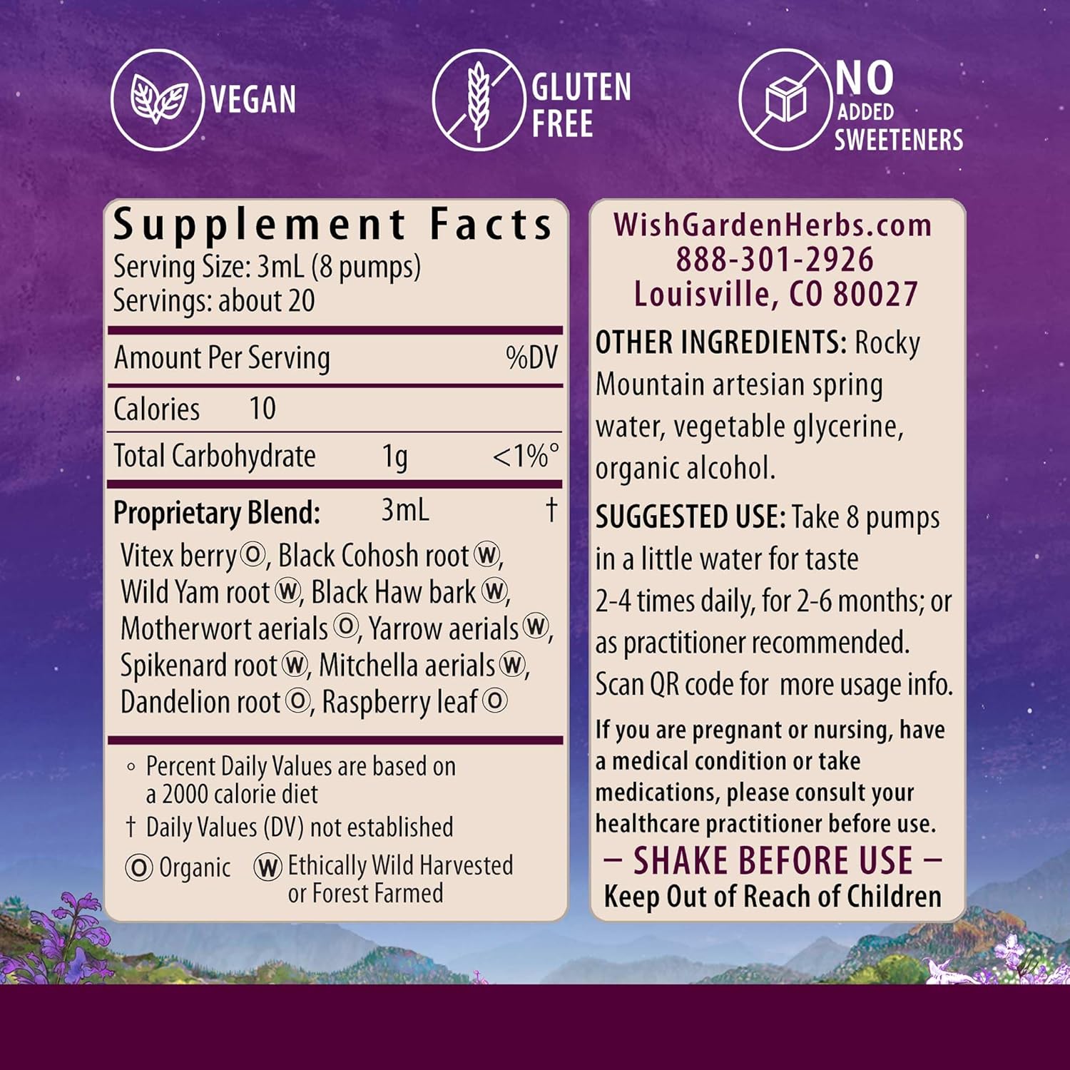 Plant-Based Hormone Support Supplement for Menstrual Cycle & PMS - WishGarden Herbs Cycle Harmony with Vitex & Wild Yam - 2oz