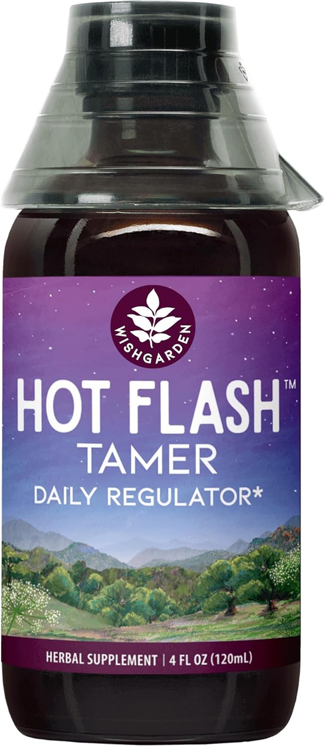 Plant-Based Hot Flash Relief & Night Sweats Supplement - WishGarden Herbs Menopause Relief with Black Cohosh & Vitex Berry - 4oz - BoostGo Australia
