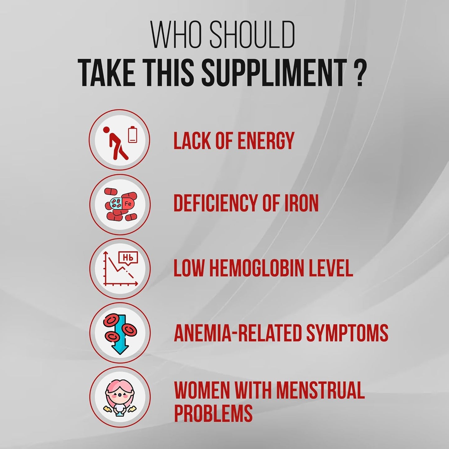 Plant-Based Iron Supplement with Vitamin C for Women | Red Blood Cell Support for Energy | Biovitalia Blood Builder - 60 Capsules