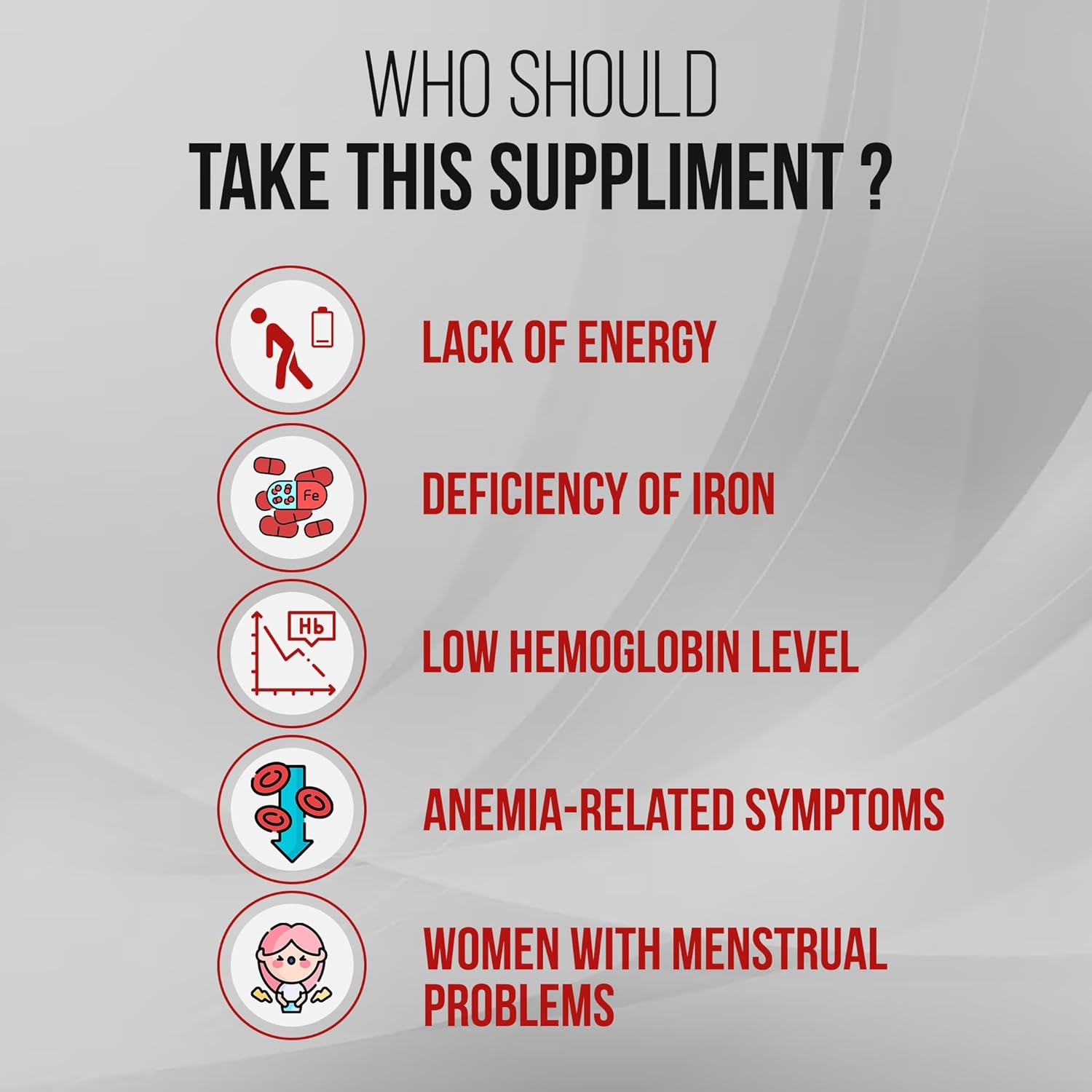 Plant-Based Iron Supplement with Vitamin C for Women | Red Blood Cell Support for Energy | Biovitalia Blood Builder - 60 Capsules