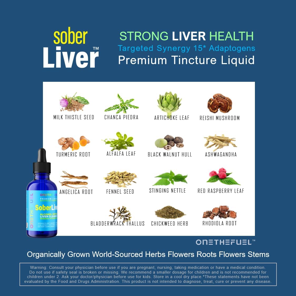 Plant-Based Liver Cleanse and Detox Support + Natural Hydration Supplement 2oz Liquid Tincture - Reishi, Milk Thistle, Rhodiola + Vegan 15 Herbals Liver Health Boost
