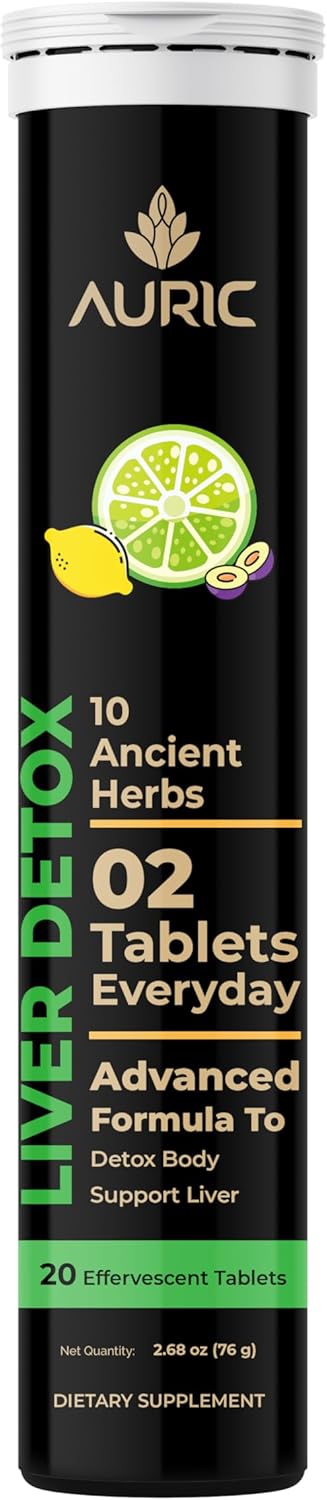 Plant Based Liver Support Supplement with Milk Thistle, Turmeric, Garlic, Ginger - 20 Tablets for Detox & Cleansing with Advanced Formula