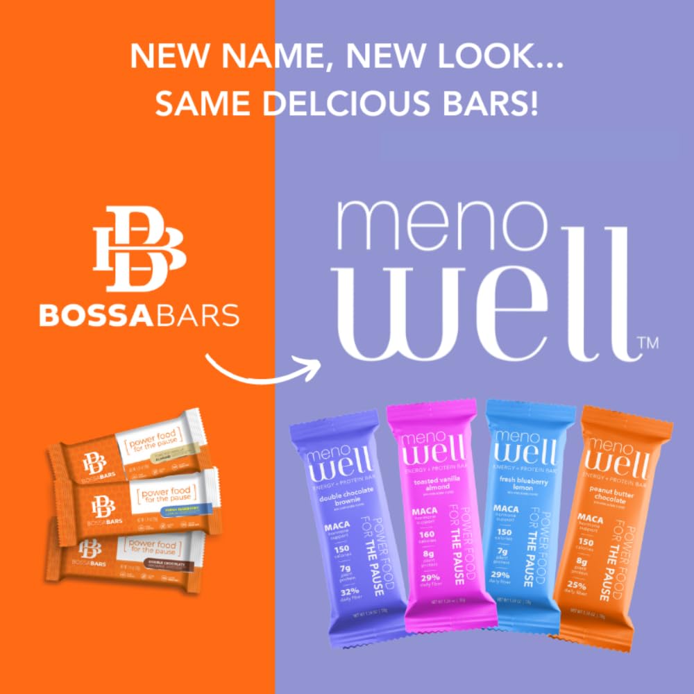 Plant-Based Menopause Protein Bars for Women - Fresh Blueberry Lemon Flavor with 25% Daily Fiber, 7g Protein, Weight Management Support, Low Sugar - 10 Count