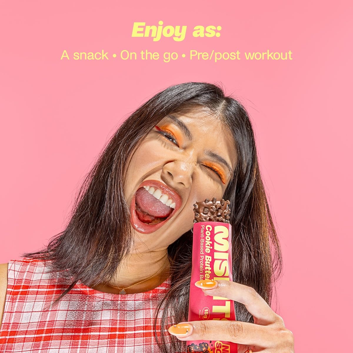 Plant-Based Misfits Cookie Butter Protein Bars - New Recipe | Low Sugar & Carb, High Fiber Snacks | Pack of 15