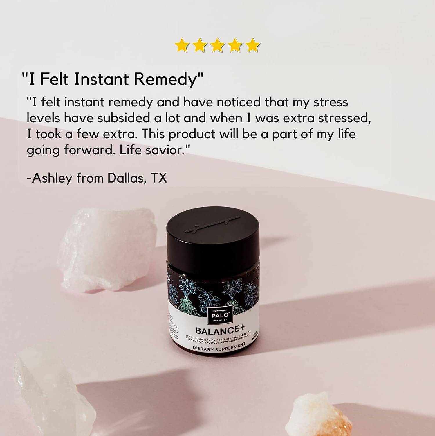 Plant-Based Mood Support Supplement with Adaptogens for Stress Relief & Energy - 60 Capsules