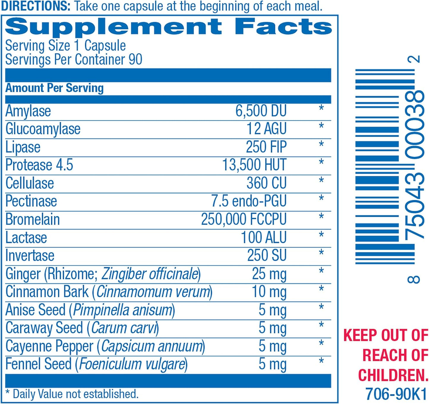 Plant Based Multi Digestive Enzymes Supplement with Soothing Herbs - Clinically Formulated for Women and Men - Protein, Carb & Fat Digestion Support - 90ct