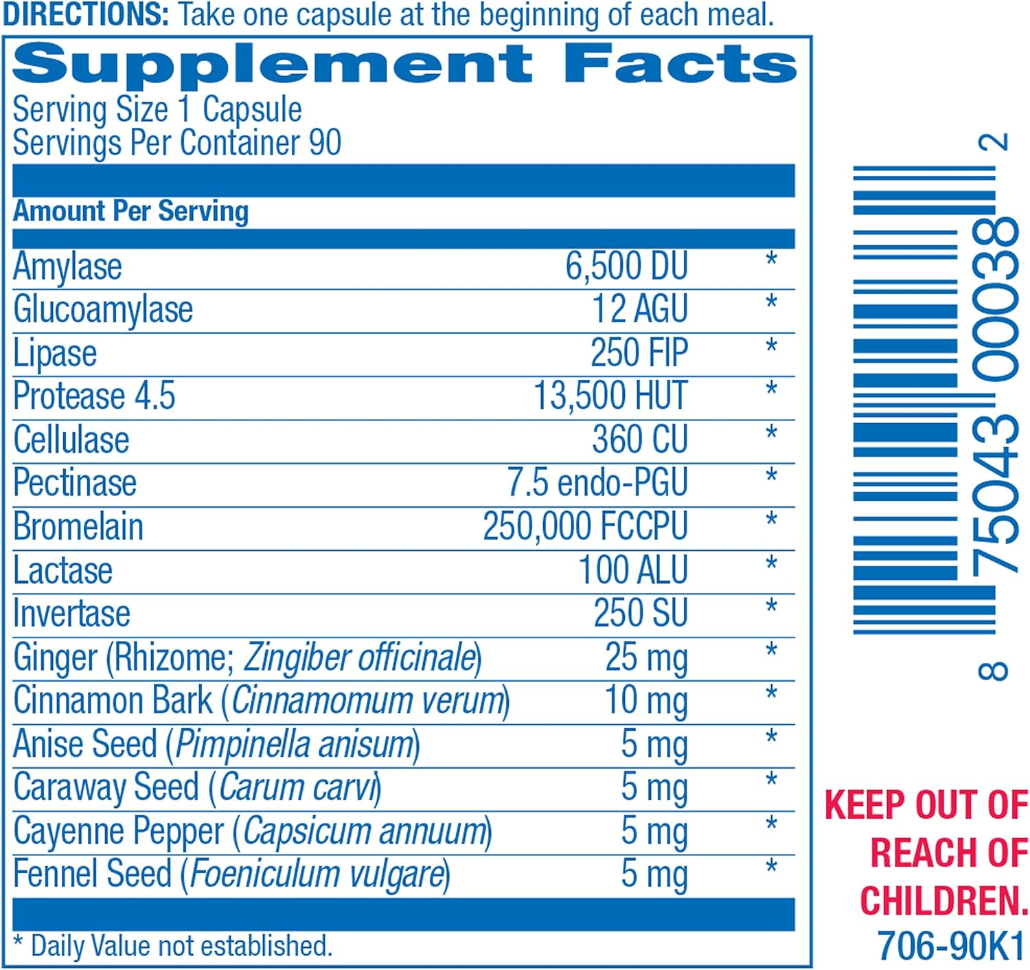 Plant Based Multi Digestive Enzymes Supplement with Soothing Herbs - Clinically Formulated for Women and Men - Protein, Carb & Fat Digestion Support - 90ct