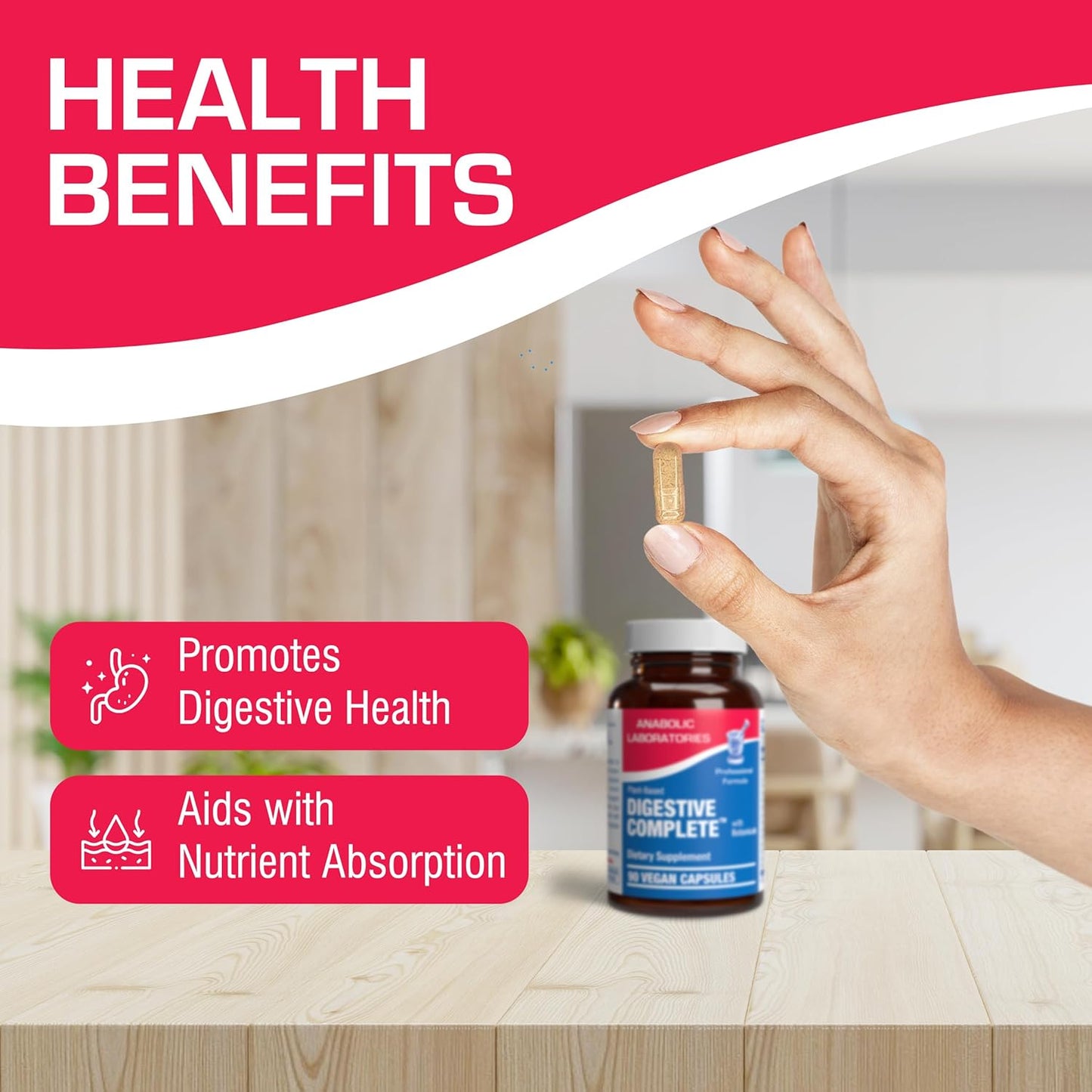 Plant Based Multi Digestive Enzymes Supplement with Soothing Herbs - Clinically Formulated for Women and Men - Protein, Carb & Fat Digestion Support - 90ct