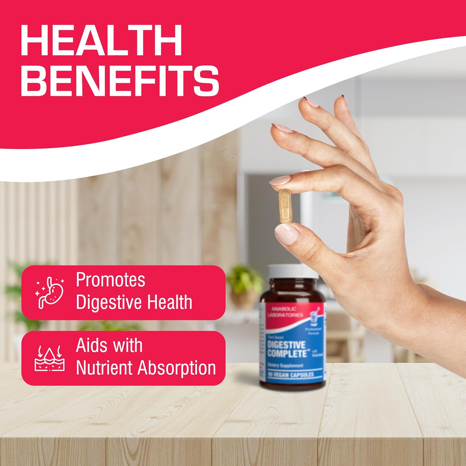 Plant Based Multi Digestive Enzymes Supplement with Soothing Herbs - Clinically Formulated for Women and Men - Protein, Carb & Fat Digestion Support - 90ct