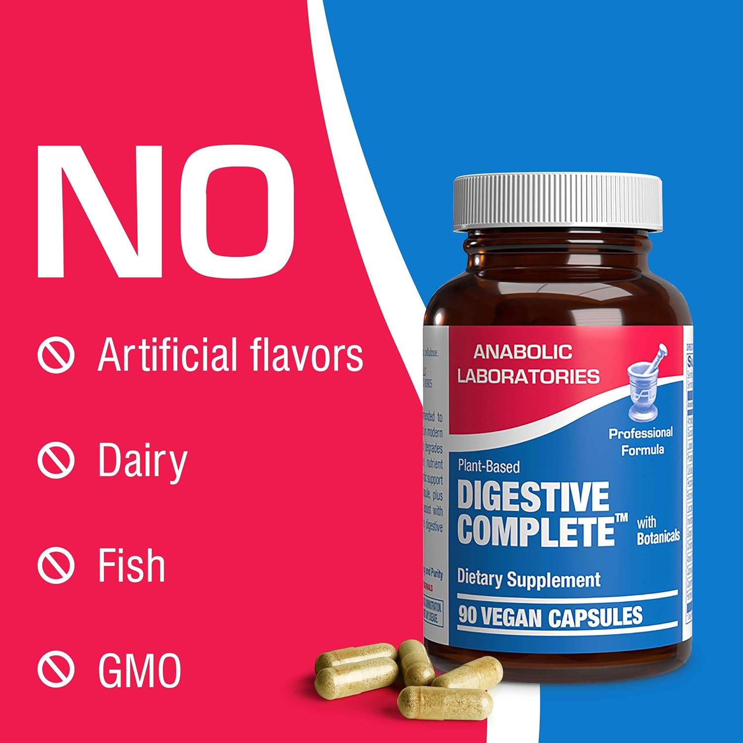 Plant Based Multi Digestive Enzymes Supplement with Soothing Herbs - Clinically Formulated for Women and Men - Protein, Carb & Fat Digestion Support - 90ct