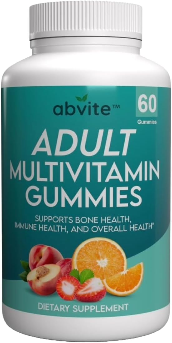 Plant-Based Multivitamin Gummies for Men and Women with Vitamins A, C, D, E, B-3, B-6, B-12, Biotin, Inositol - Non-GMO, Gluten-Free - 60 Count