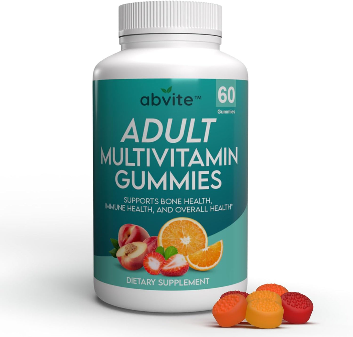 Plant-Based Multivitamin Gummies for Men and Women with Vitamins A, C, D, E, B-3, B-6, B-12, Biotin, Inositol - Non-GMO, Gluten-Free - 60 Count