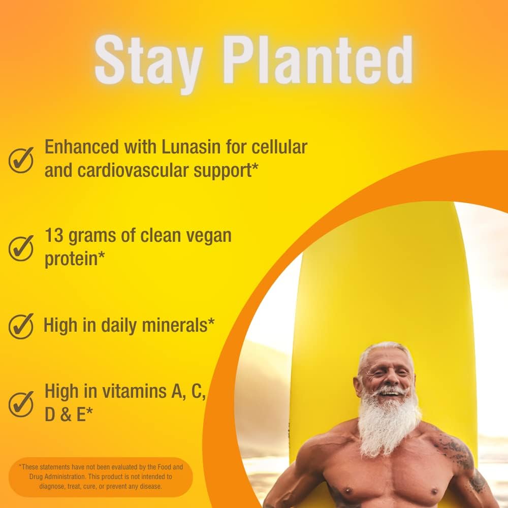 Plant-Based Non-GMO Soy Protein Powder Drink Mix - Natural Flavored - 2lb Tub - 13g Protein - Low Carb Vegan Shakes & Smoothies