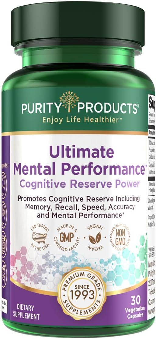 Plant-Based Nootropic for Memory Recall, Mental Focus & More - Vegan & Non-GMO - 30 Veggie Capsules