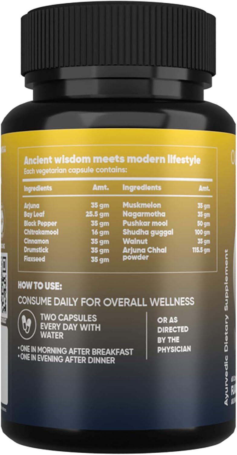 Plant-Based Omega 3-6-9 Fatty Acids Supplement for Men & Women | AADAR Natural Vegan Omega 3 | Supports Wellness & Metabolic Health | Flaxseed, Arjuna, Walnut | 60 Capsules