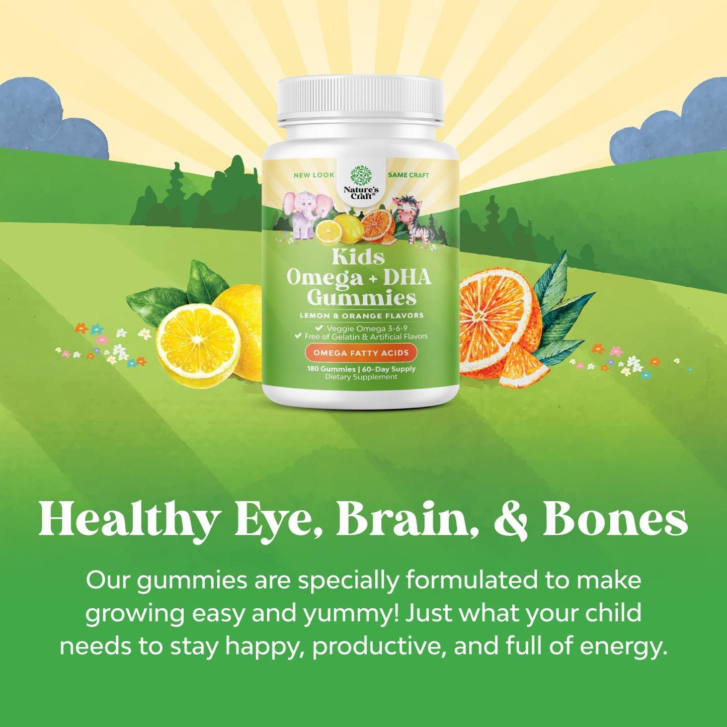 Plant Based Omega 3 and Vitamin D Gummy Bundle for Kids - Vision, Immunity, Focus, Muscle, Teeth, Bone Health - Chewable Immune Support for Toddlers - BoostGo Australia