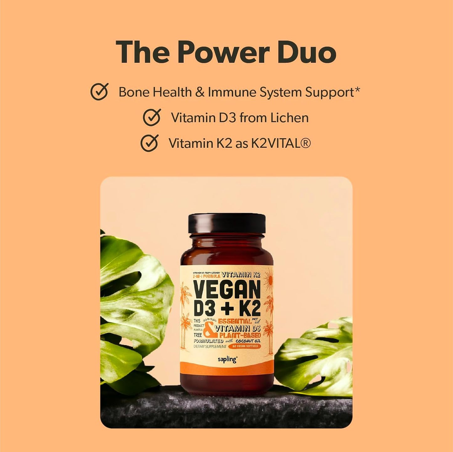 Plant Based Omega 3, D3, K2, and B Complex Bundle - Vegan Fatty Acids and Essential Vitamins