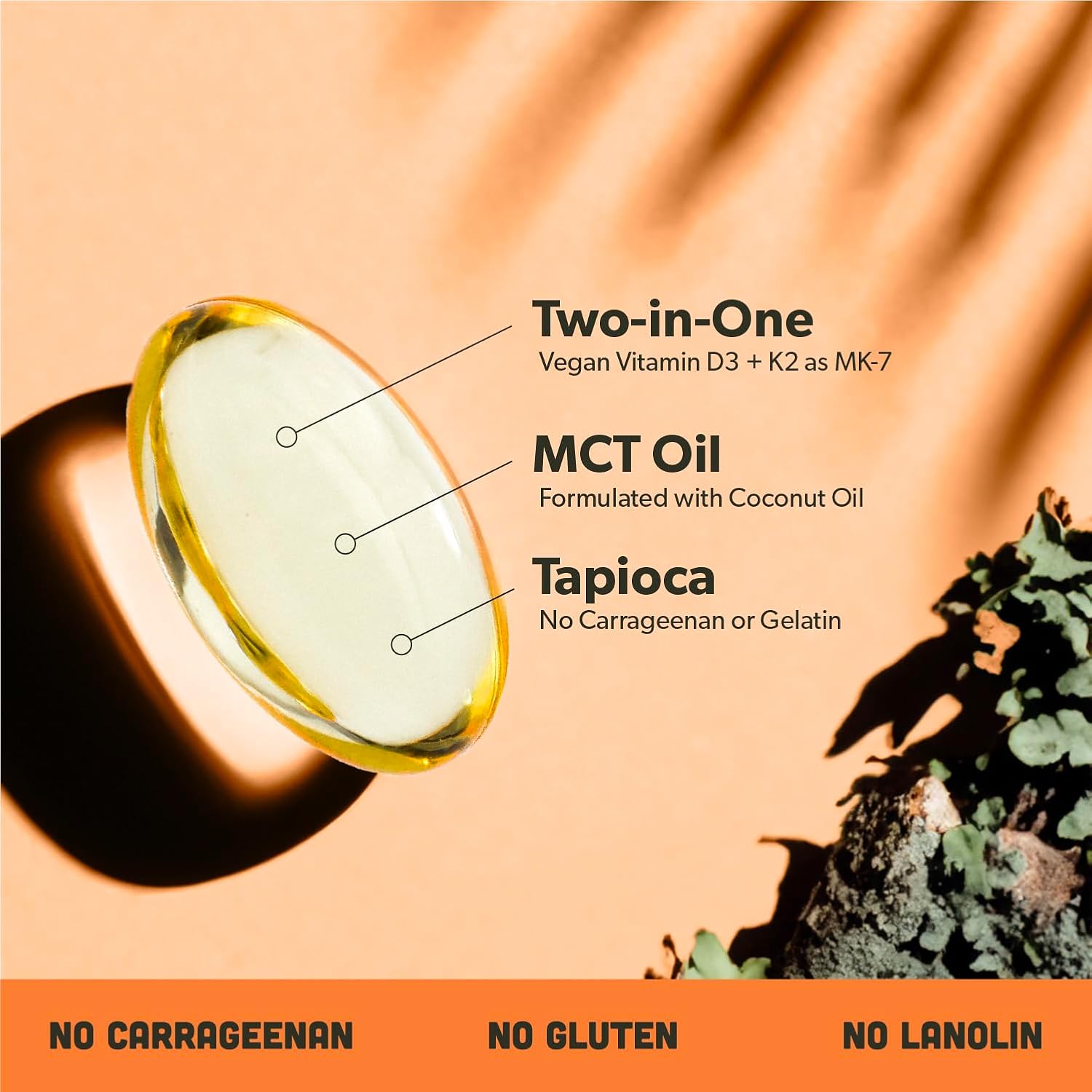 Plant-Based Omega 3 & Vitamin D3 + K2 Bundle - 180 Softgels, Vegan Fatty Acids, 4000 IU D3, 100mcg K2 Mk7 - Tapioca Softgels