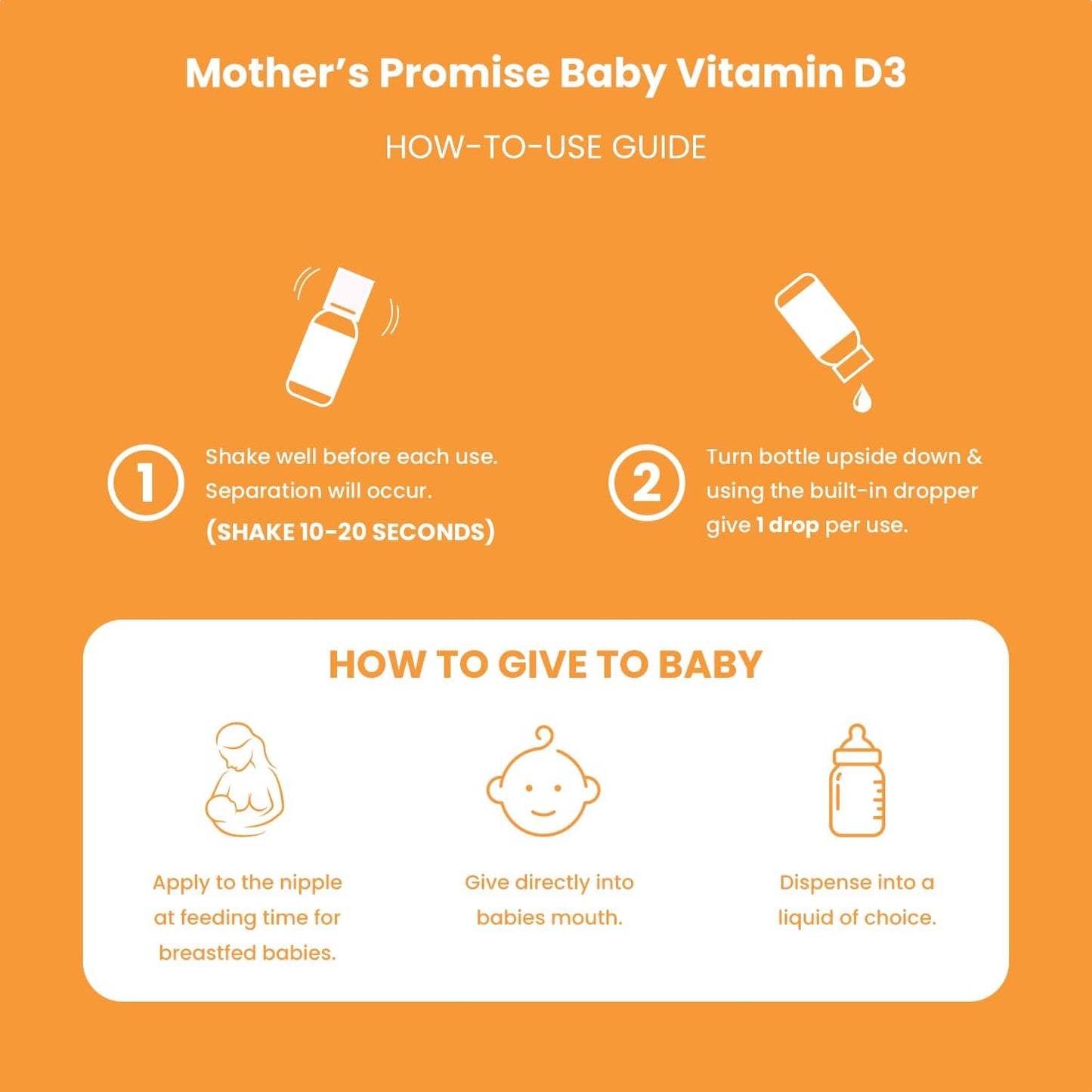 Plant-Based Organic Vitamin D Drops for Babies, Infants & Toddlers | 400 IU Baby Vitamin D3 Liquid Supplement | Supports Healthy Growth, Bones, Heart & Immune Health for Newborns | 2-Pack