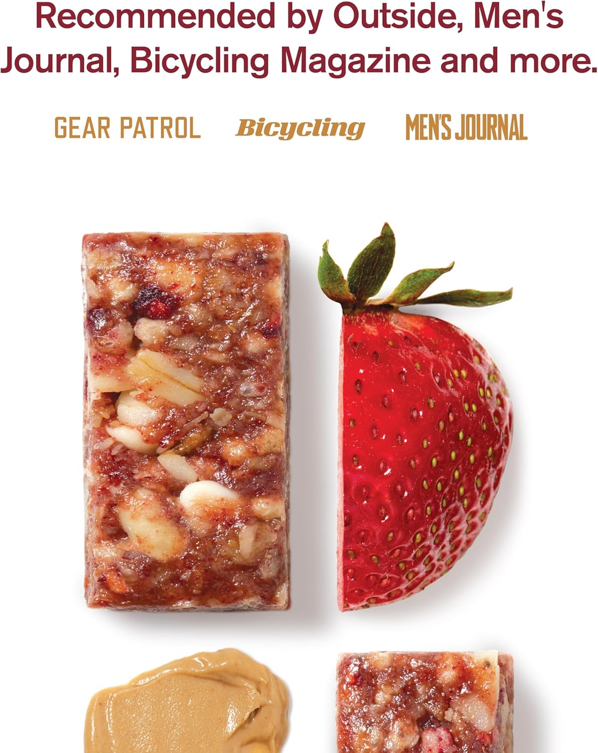 Plant-Based Peanut Butter and Strawberry Energy Bars (12 Pack) | Low Sugar, High Protein, Non-GMO, Gluten-Free, Vegan, Kosher Snack