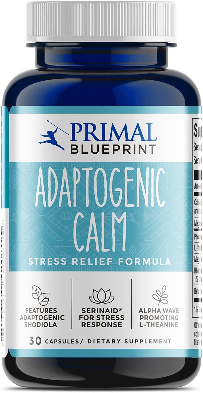 Plant-Based Primal Blueprint Adaptogenic Calm Dietary Supplement - 30 Count Bottle