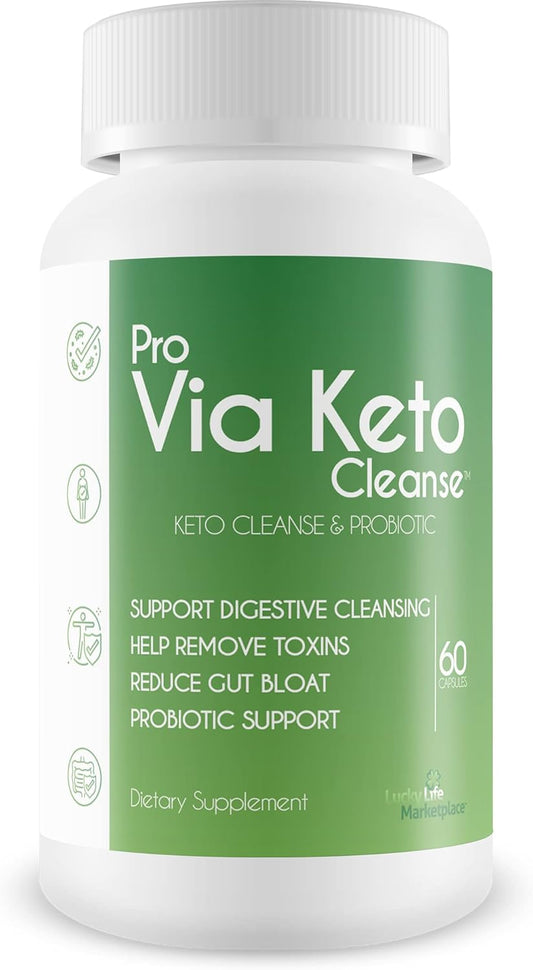 Plant-Based Probiotic Keto Cleanse for Digestive Health and Detoxification - Remove Toxins and Reduce Gut Bloat - Natural Support for Waste Removal and Cleansing