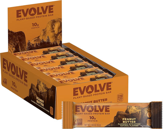 Plant Based Protein Bar, Peanut Butter Flavor, Dairy Free, Non-GMO, No Artificial Flavors, 10g Protein, 12 Bars, Packaging Varies