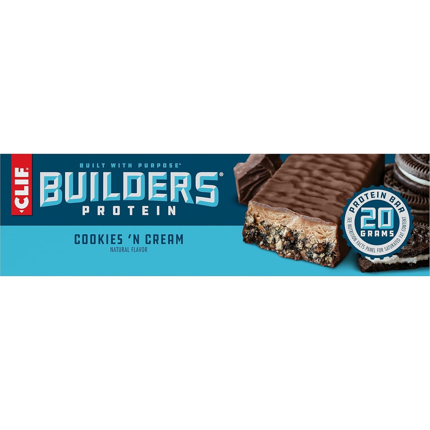Plant Based Protein Bars - Cookies 'n Cream Flavor - Gluten Free - Non-GMO - Low Glycemic - 20g Protein - 2.4 oz. (12 Count)