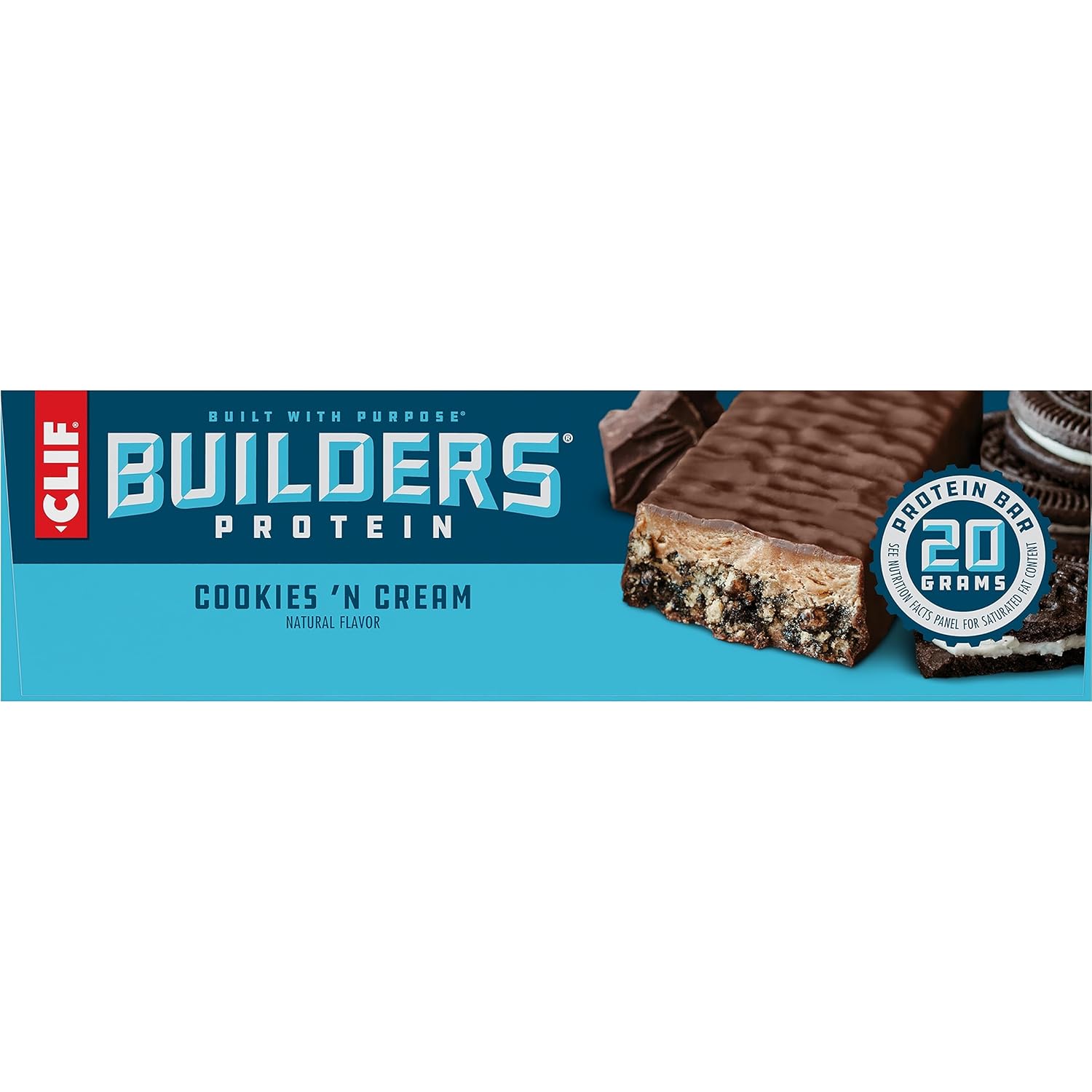 Plant Based Protein Bars - Cookies 'n Cream Flavor - Gluten Free - Non-GMO - Low Glycemic - 20g Protein - 2.4 oz. (12 Count)