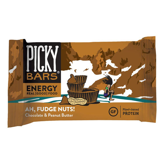 Plant Based Protein Energy Bars, All-Natural & Gluten Free, Non-GMO & Dairy-Free, Ah, Fudge Nuts, Pack of 10