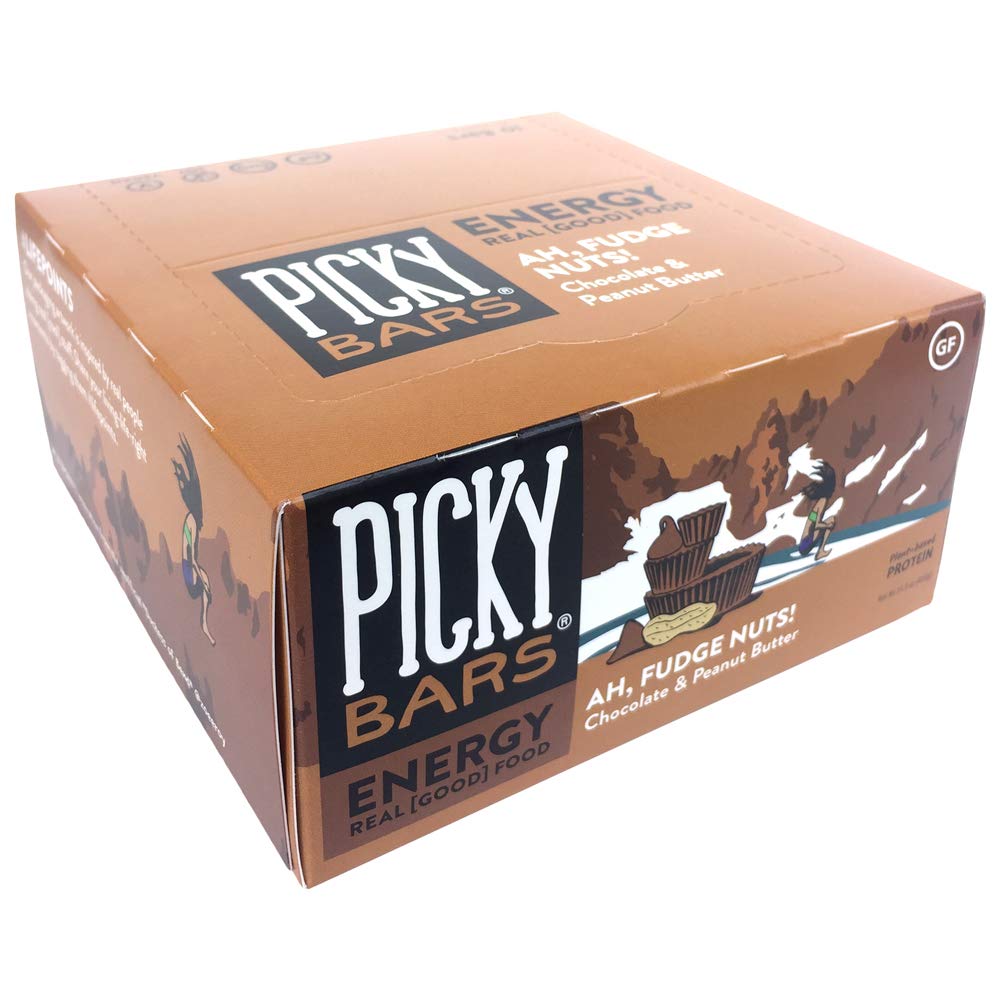 Plant Based Protein Energy Bars, All-Natural & Gluten Free, Non-GMO & Dairy-Free, Ah, Fudge Nuts, Pack of 10