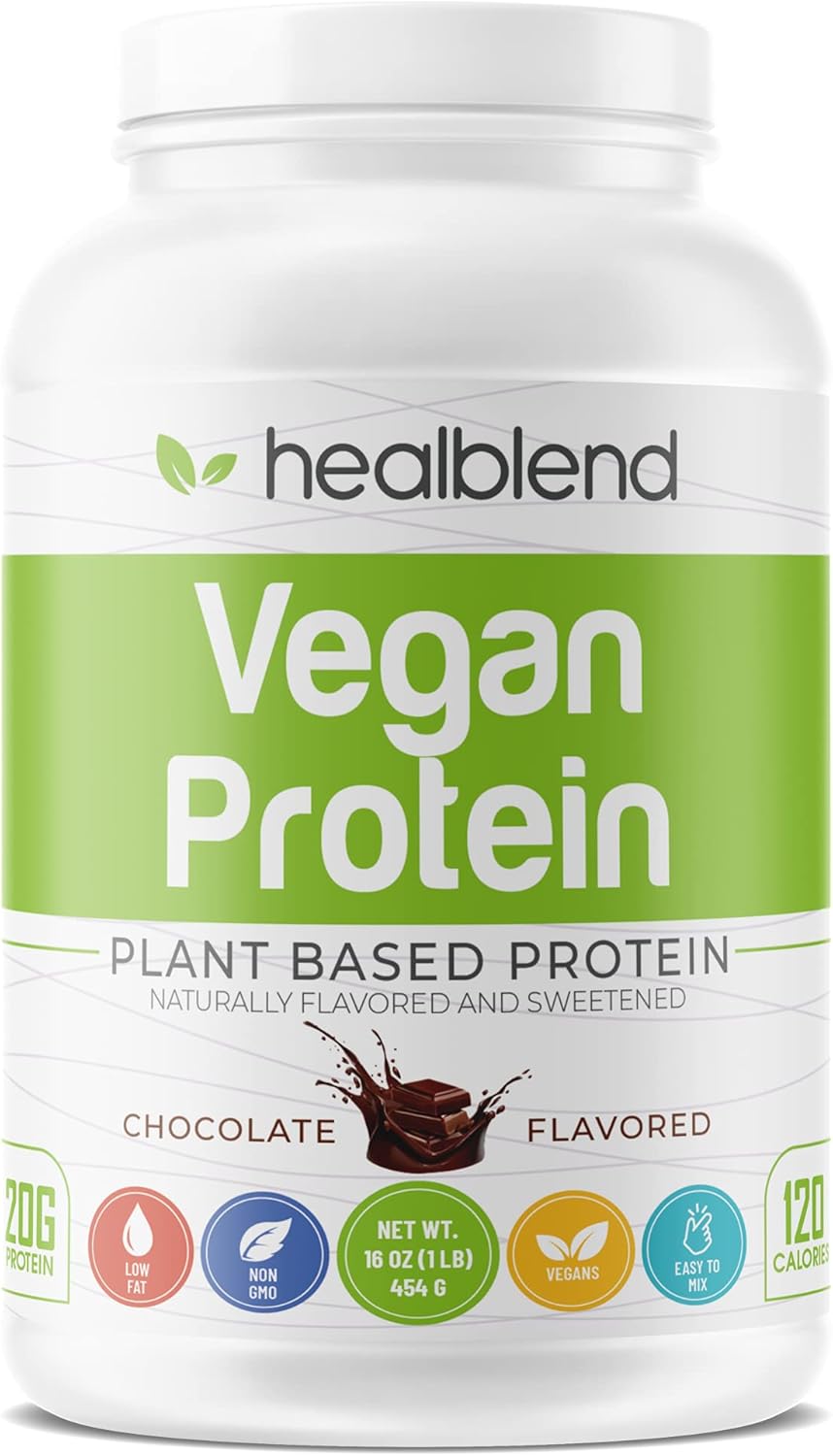 Plant-Based Protein Powder - Vegan Dietary Supplement for Women and Men, Gluten-Free, Non-GMO, Erythritol-Free pea protein