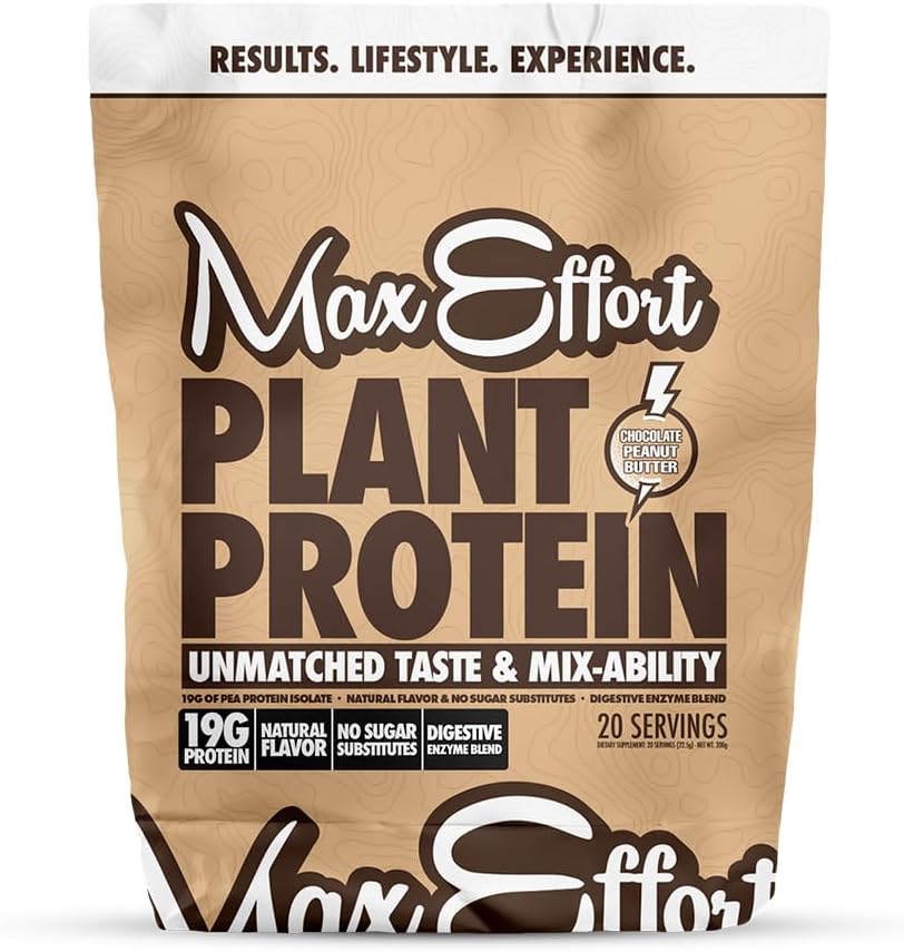 Plant Based Protein Powder, Chocolate Peanut Butter Flavor, 19g Pea Protein, Gluten Free, Low Carb, Meal Replacement Shake Mix - 20 Servings
