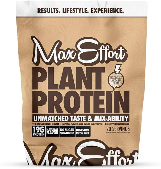 Plant Based Protein Powder, Chocolate Peanut Butter Flavor, 19g Pea Protein, Gluten Free, Low Carb, Meal Replacement Shake Mix - 20 Servings