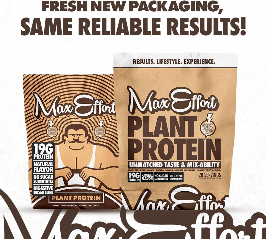 Plant Based Protein Powder, Chocolate Peanut Butter Flavor, 19g Pea Protein, Gluten Free, Low Carb, Meal Replacement Shake Mix - 20 Servings