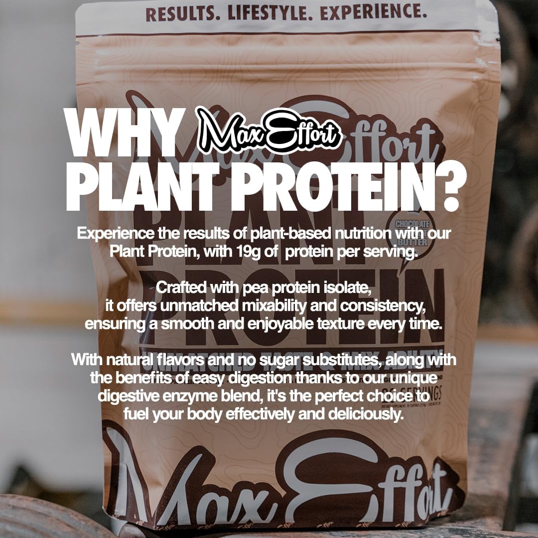Plant Based Protein Powder, Chocolate Peanut Butter Flavor, 19g Pea Protein, Gluten Free, Low Carb, Meal Replacement Shake Mix - 20 Servings