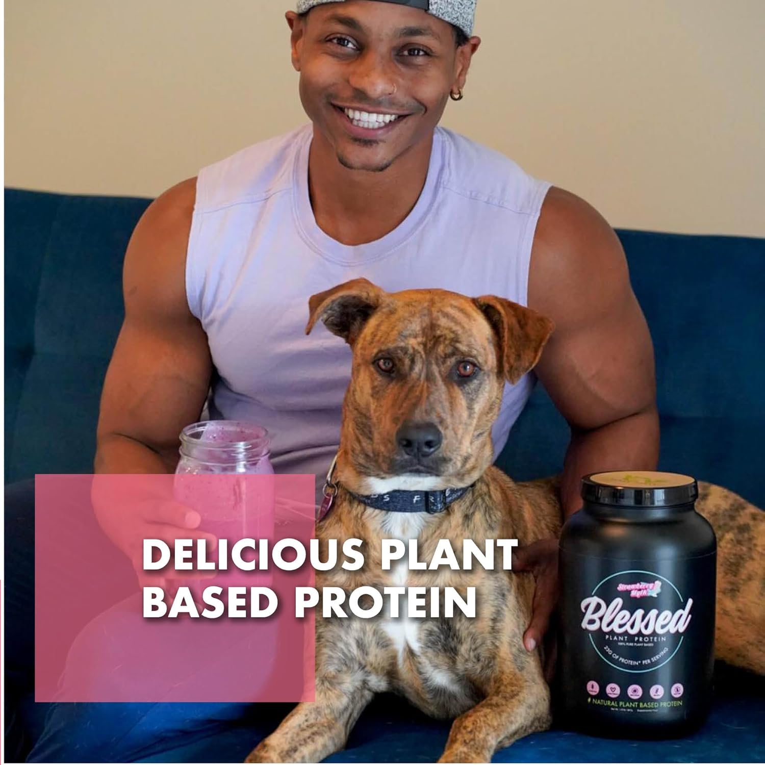Plant-Based Protein Shake Powder - Vegan Meal Replacement with 23g of Pea Protein, Dairy/Gluten/Soy-Free, No Added Sugar - 30 Servings (Rocky Road)