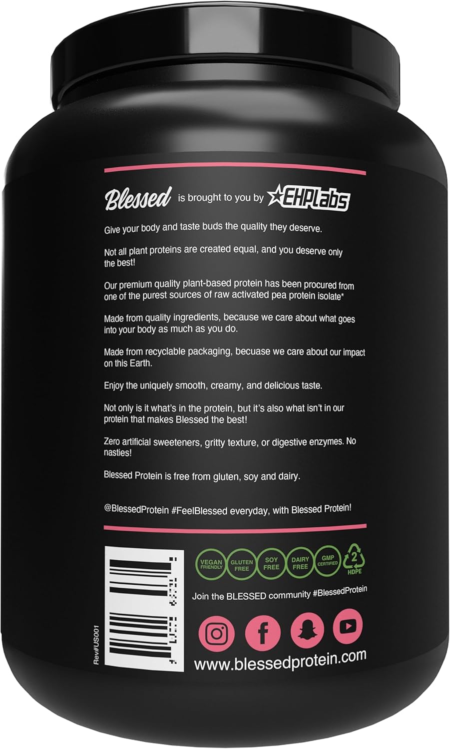 Plant-Based Protein Shake Powder - Vegan Meal Replacement with 23g of Pea Protein, Dairy/Gluten/Soy-Free, No Added Sugar - 30 Servings (Rocky Road)