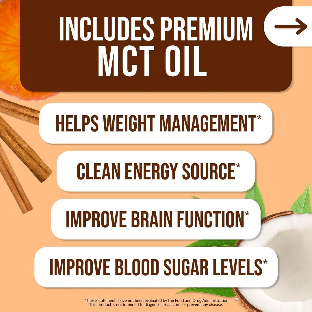 Plant Based Pumpkin Spice Protein Shake - Naked Nutrition Shake with MCT Oil - Gluten-Free & Soy-Free - No GMOs or Artificial Sweeteners - 30 Servings - BoostGo Australia