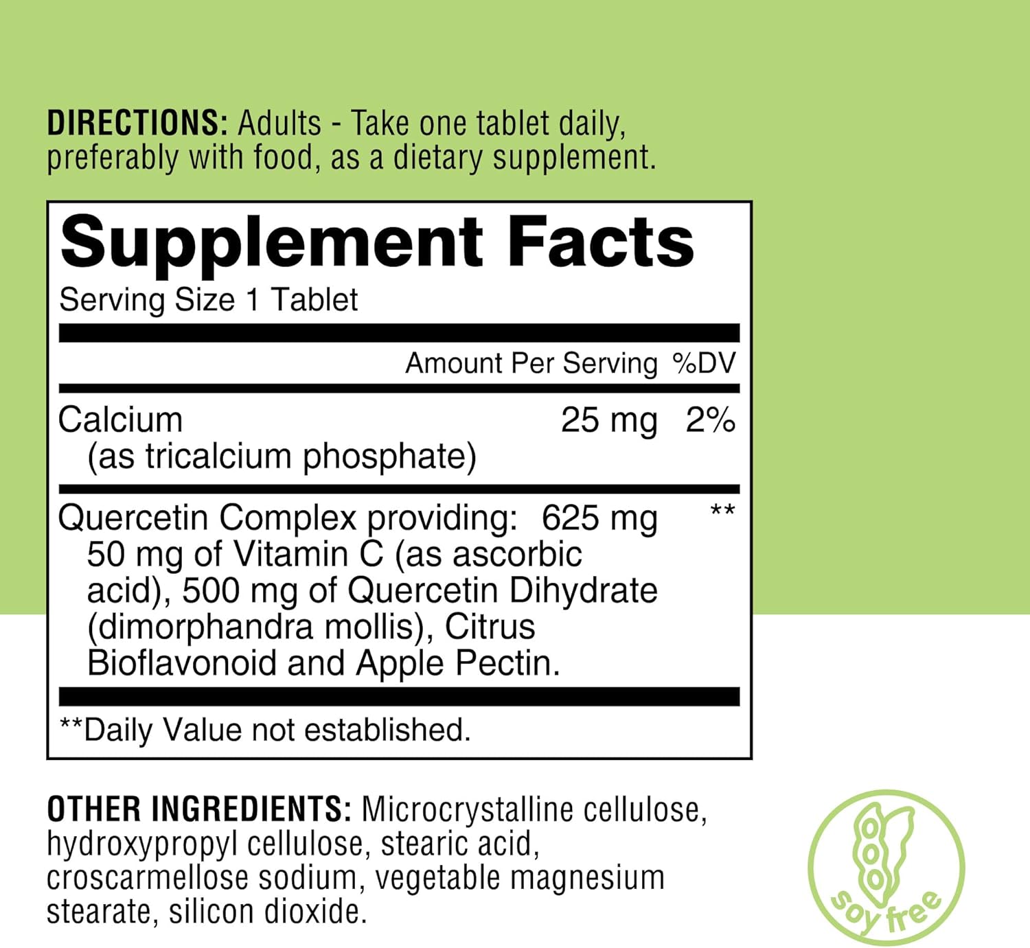 Plant-Based Quercetin Supplement for Immune and Respiratory Health - 60 Tablets to Boost Wellness and Vitality