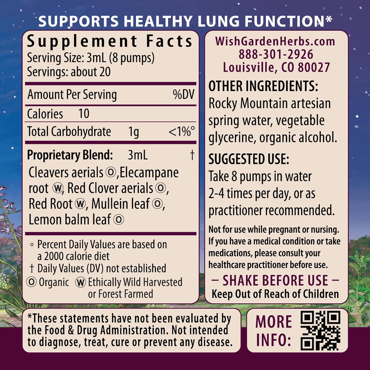 Plant-Based Respiratory Support Supplement with Mullein & Elecampane - Boost Lung Resilience & Efficiency - 4oz