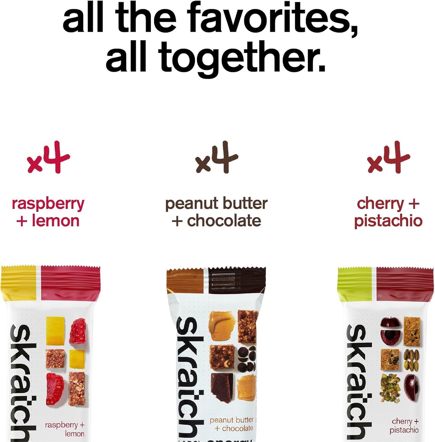 Plant-Based Skratch Labs Energy Bar Variety Pack - 12 Pack | Low Sugar, Plant Protein, Ancient Grains | Non-GMO, Gluten Free, Soy Free, Vegan, Kosher Snack