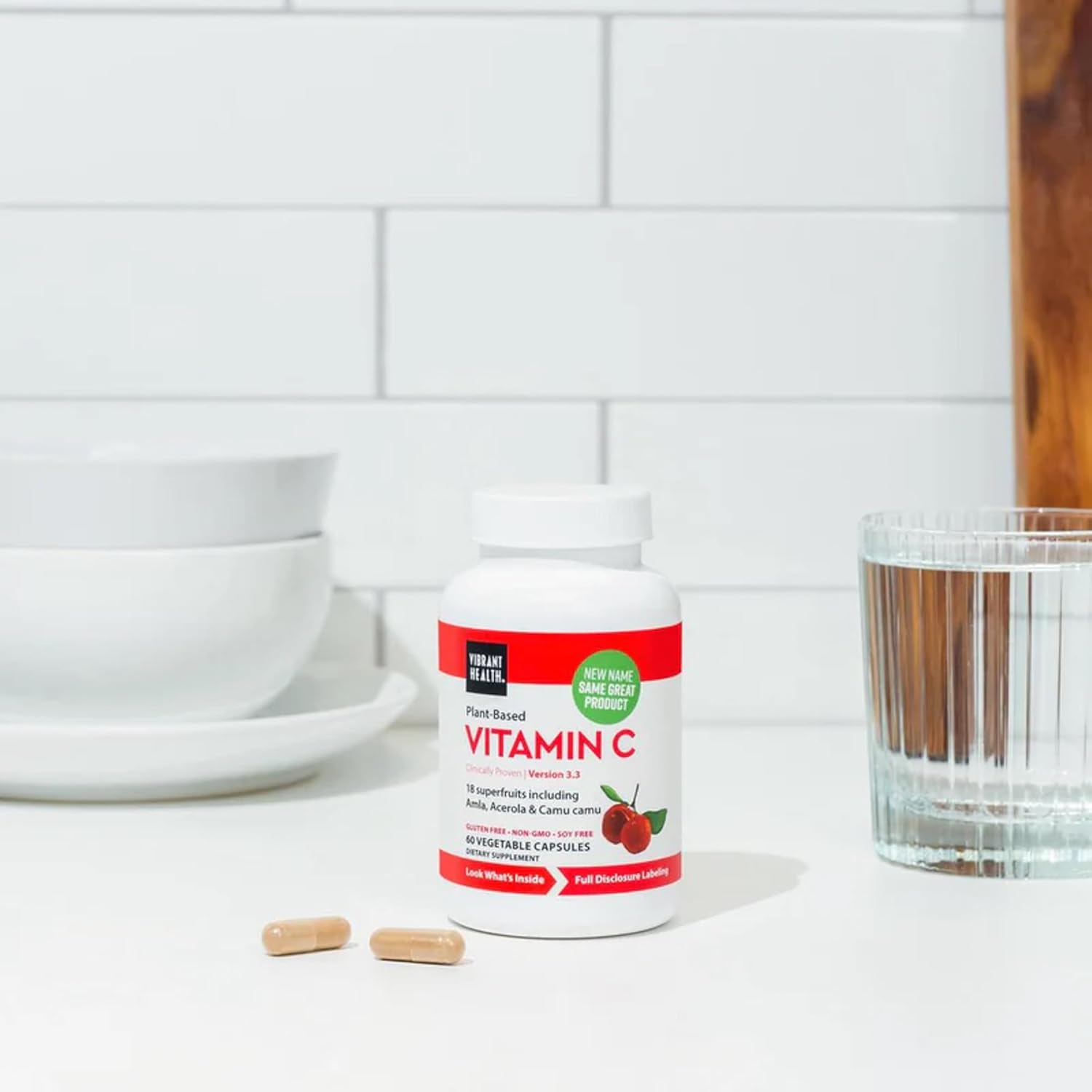 Plant-Based Superfoods Vitamin C Capsules for Vegetarian Immune Support & Antioxidant Protection
