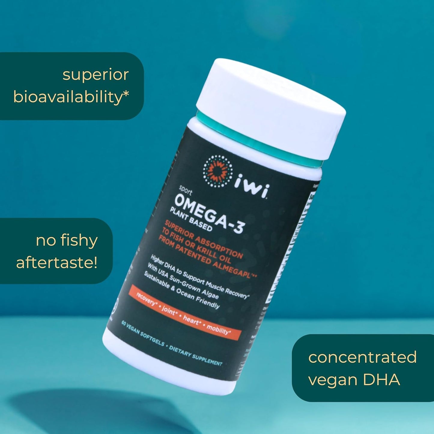 Plant-Based Vegan Algae Omega-3 Softgels for Exercise Recovery - 60 Count