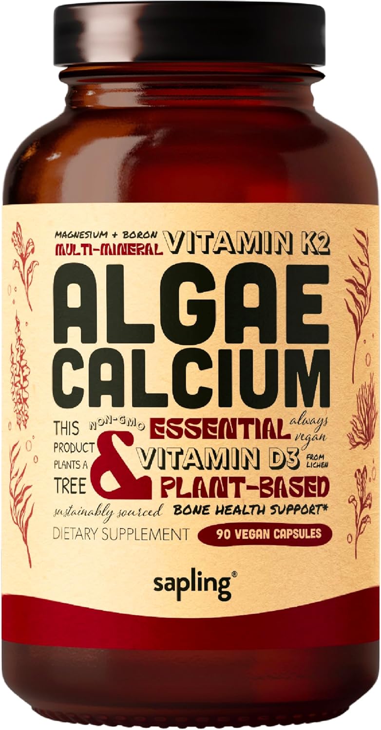 Plant-Based Vegan Omega 3 Softgels, Algae Calcium, and Vitamin B Complex Bundle - DHA & EPA, Red Algae Calcium Supplement, Essential B Vitamins